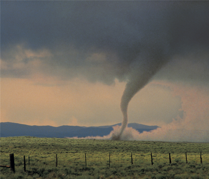 picture shows a field with a twister.